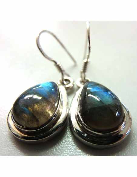 Labradorite boucles losanges Labradorite boucles losanges