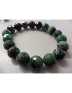 Bracelet  zoisite aux rubis 8mm 2