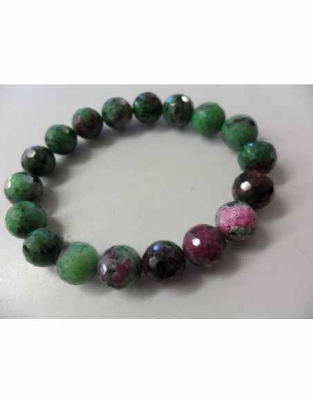Bracelet  zoisite aux rubis 8mm