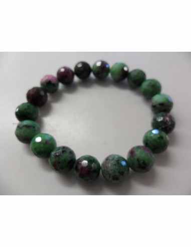 Bracelet  zoisite aux rubis 8mm