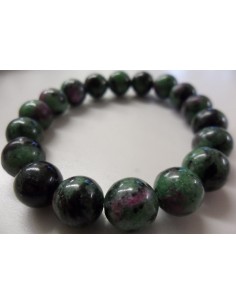 Bracelet  zoisite aux rubis 10mm