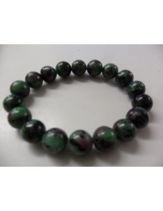 Bracelet  zoisite aux rubis 10mm 2