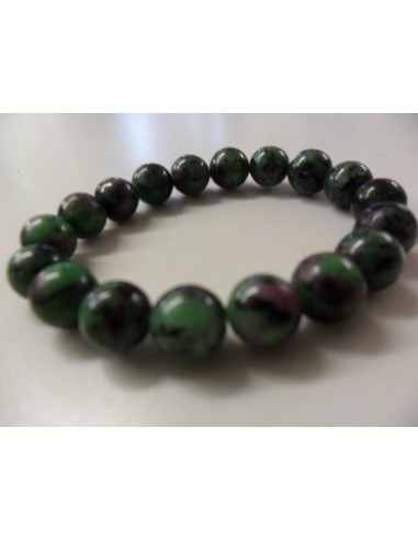 Bracelet  zoisite aux rubis 10mm