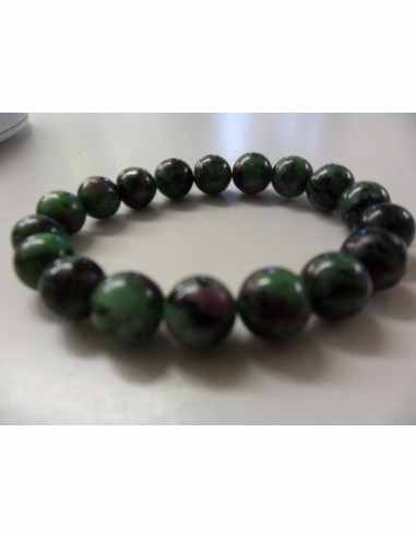 Bracelet  zoisite aux rubis 10mm