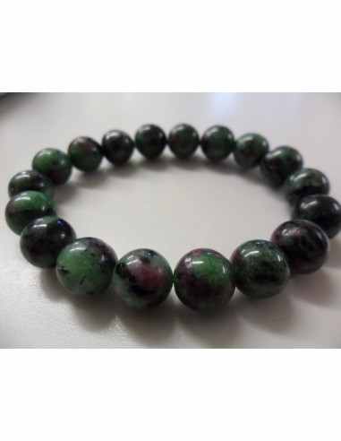 Bracelet  zoisite aux rubis 10mm