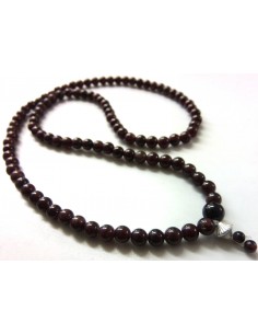 Grenat mala bouddhiste 6mm collier