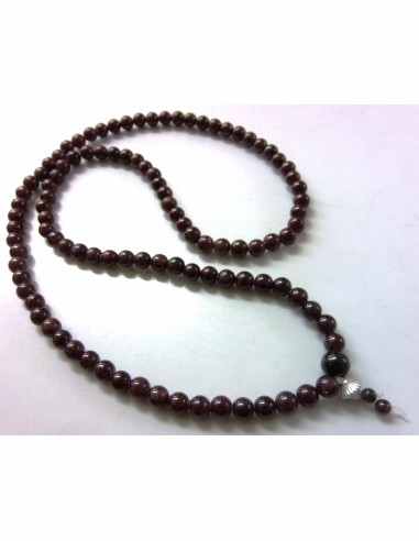 Grenat mala bouddhiste 6mm collier