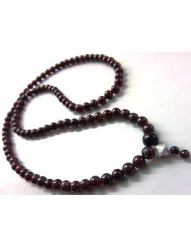 Grenat mala bouddhiste 6mm collier