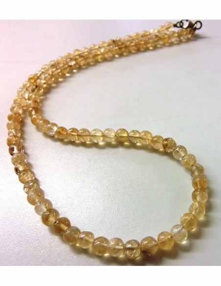 Citrine 5mm collier