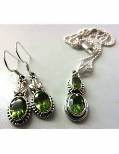 Parure Péridot gemme argent