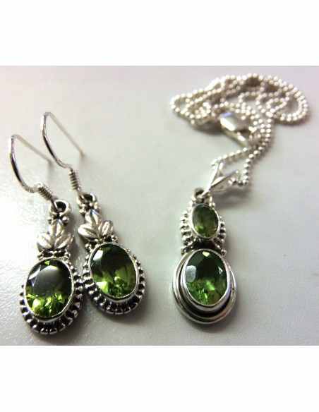 Parure Péridot gemme argent Parure Péridot gemme argent