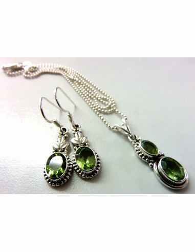 Parure Péridot gemme argent