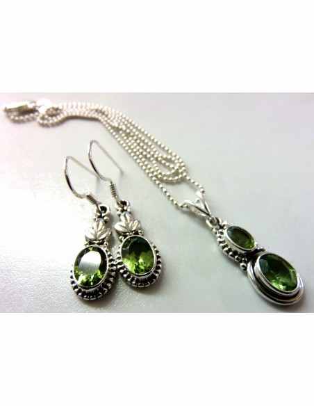 Parure Péridot gemme argent Parure Péridot gemme argent