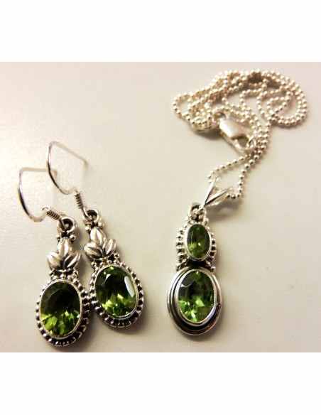Parure Péridot gemme argent Parure Péridot gemme argent