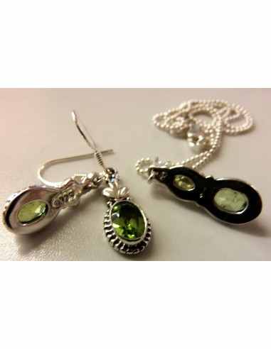 Parure Péridot gemme argent