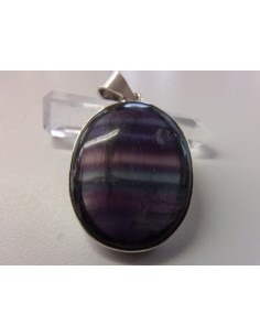 Fluorite arc-en-ciel pendentif argent 2