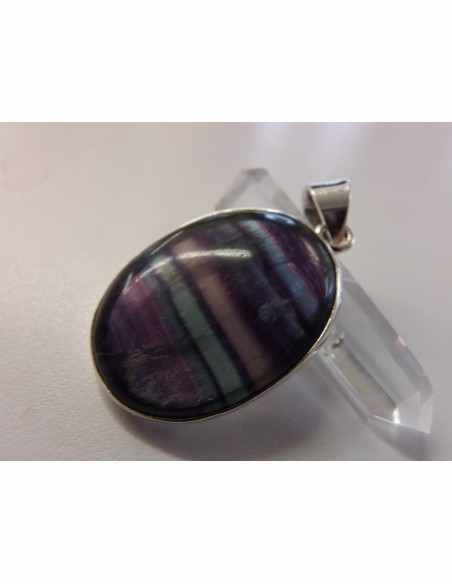 Fluorite arc-en-ciel pendentif argent Fluorite arc-en-ciel pendentif argent