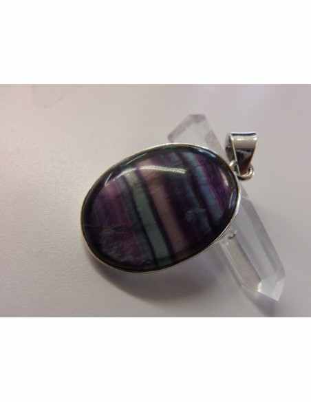 Fluorite arc-en-ciel pendentif argent Fluorite arc-en-ciel pendentif argent