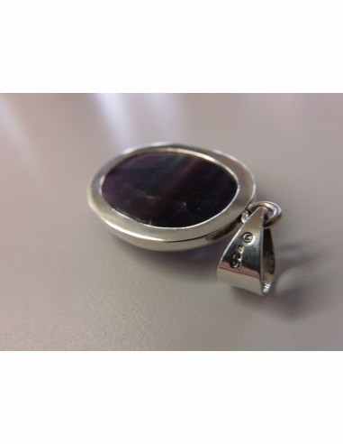 Fluorite arc-en-ciel pendentif argent