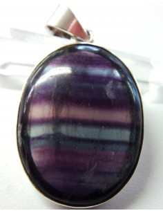 Fluorite arc-en-ciel pendentif argent