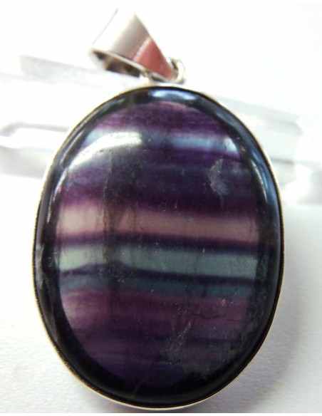 Fluorite arc-en-ciel pendentif argent Fluorite arc-en-ciel pendentif argent