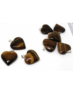 Oeil de tigre coeur pendentif 2