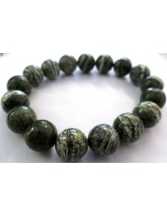 Serpentine oeil d'argent bracelet 10mm 2