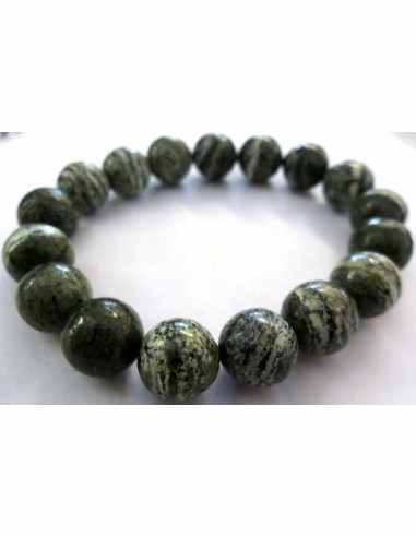 Serpentine oeil d'argent bracelet 10mm