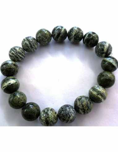 Serpentine oeil d'argent bracelet 10mm