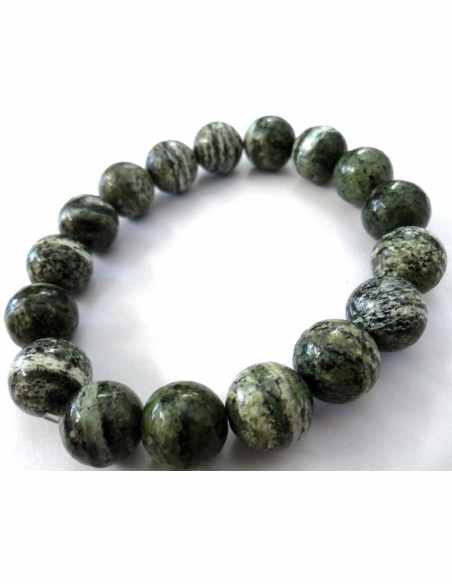 Serpentine oeil d'argent bracelet 10mm