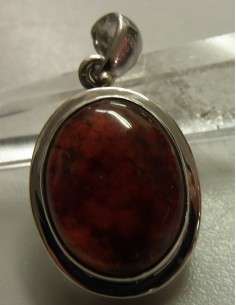 Hessonite pendentif argent