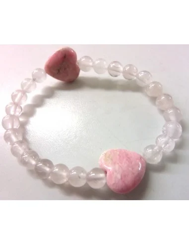 Bracelet Q rose, rhodocrosite