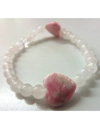 Bracelet Q rose, rhodocrosite