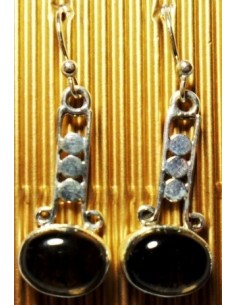 Quartz fume boucles argent