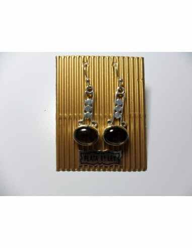 Quartz fume boucles argent