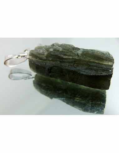 Pendentif moldavite argent