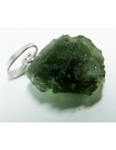 Pendentif moldavite argent