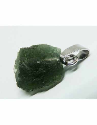 Pendentif moldavite argent