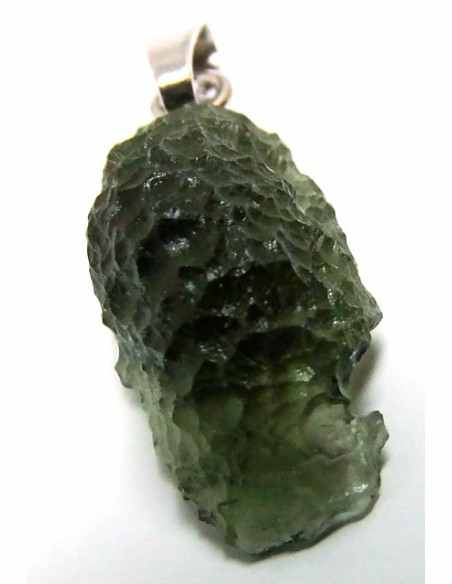 Pendentif moldavite argent