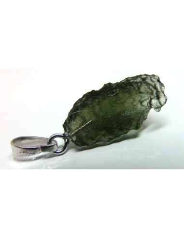 Pendentif moldavite argent