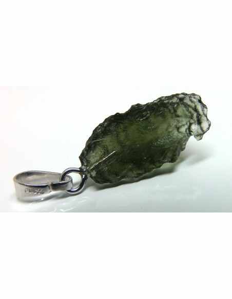 Pendentif moldavite argent