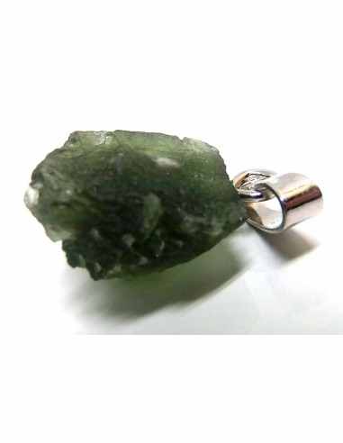 Pendentif moldavite argent