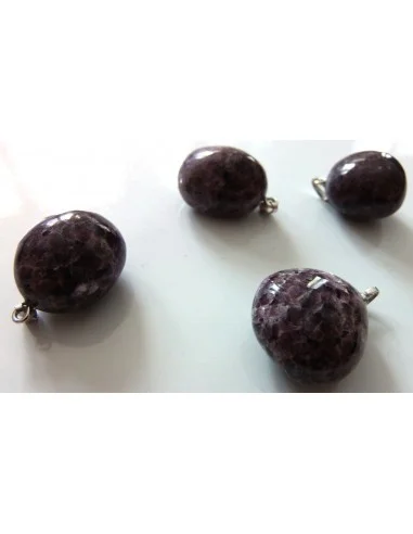 Lepidolite pendentif argent