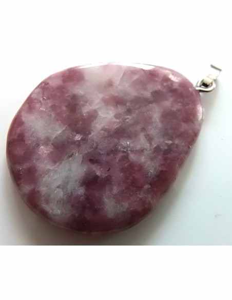 Lepidolite grand pendentif argent