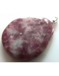 Lepidolite grand pendentif argent 2