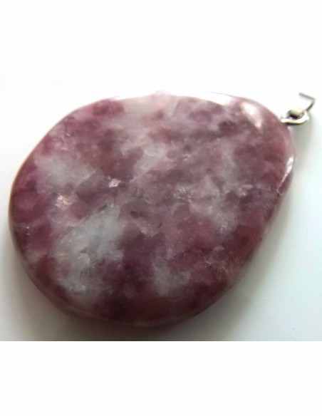 Lepidolite grand pendentif argent