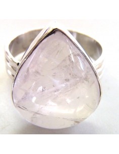 Quartz rose argent bague 2