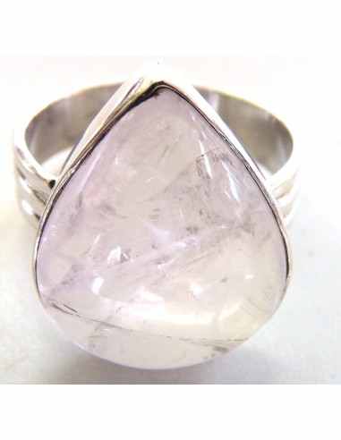 Quartz rose argent bague