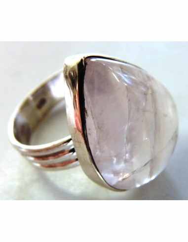 Quartz rose argent bague