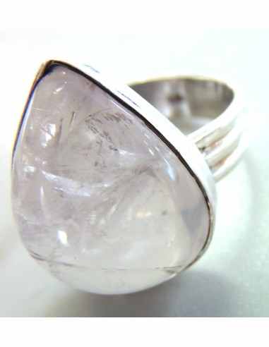 Quartz rose argent bague